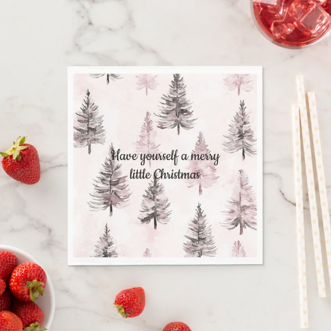 Guardanapo De Papel Árvores de Natal Rosa Creme (Insitu)