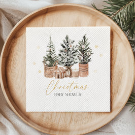 Guardanapo De Papel Árvores de Natal Rústicas de Inverno Chá de Bebê