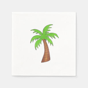 Guardanapo De Papel Árvores de Palma de Ilha Tropical Verde Napkin