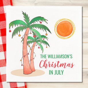 Guardanapo De Papel Árvores de Palmeira de Natal Personalizadas em Jul