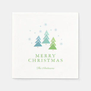 Guardanapo De Papel Árvores e festa de Natal coloridas dos flocos de