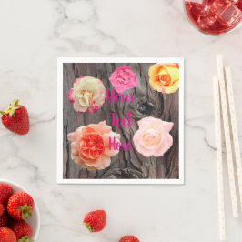 Guardanapo de papel árvores e rosas