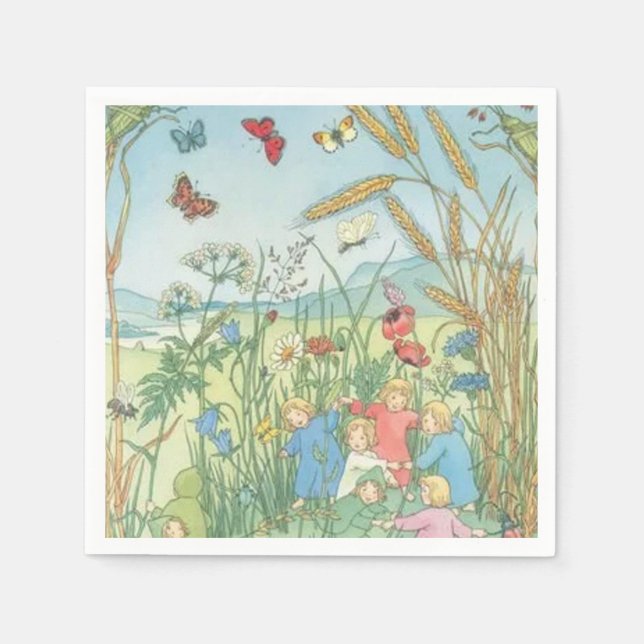 Guardanapo De Papel As Crianças Raízes Sibylle Von Olfers (Frente)