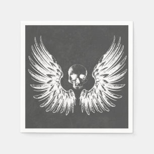 Guardanapo De Papel Asas de Anjo de Rocha Cinza e Branco Caveira