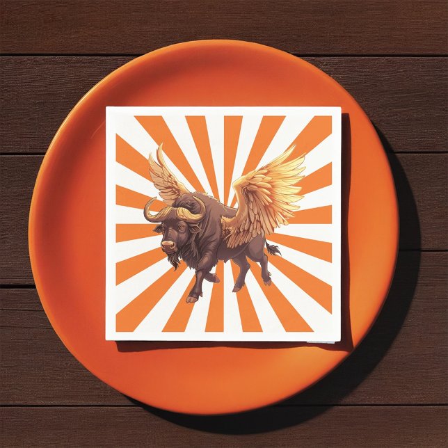 Guardanapo De Papel Asas de Buffalo com Starburst Laranja (Criador carregado)