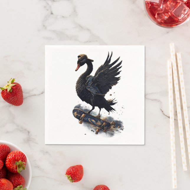 Guardanapo De Papel Asas de liberdade o cisne negro no skate. (Insitu)