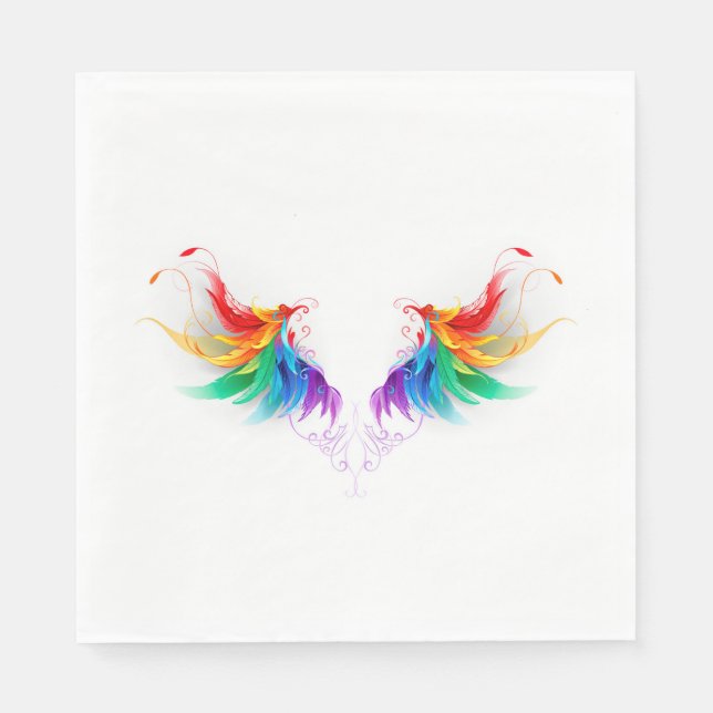 Guardanapo De Papel Asas Fluffy Rainbow (Frente)