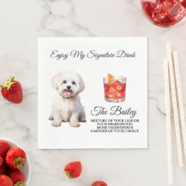 Guardanapo De Papel Assinatura de casamento maltesa Bebida