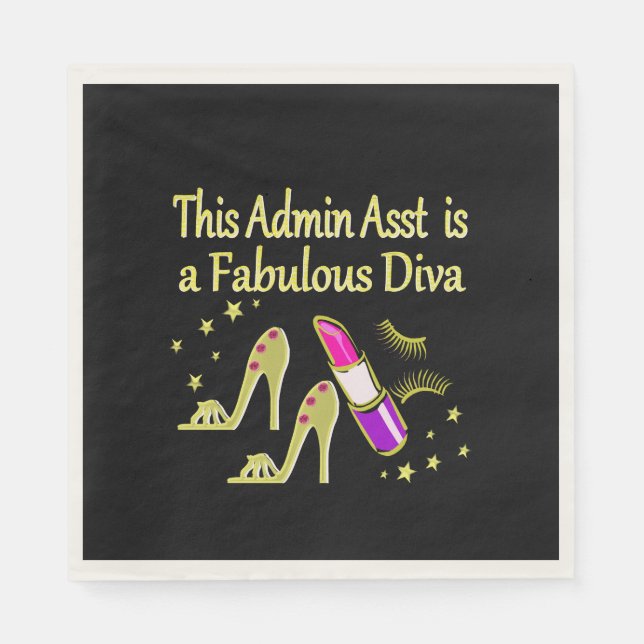 Guardanapo De Papel ASSISTENTE DE ADMIN DO GLITZY Dourado DIVA DESIGN (Frente)