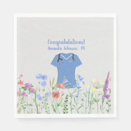 Guardanapo De Papel Assistente médico PA personalizado Esfregões azuis