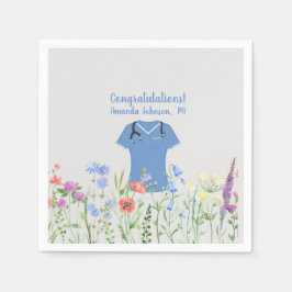 Guardanapo De Papel Assistente médico PA personalizado Esfregões azuis