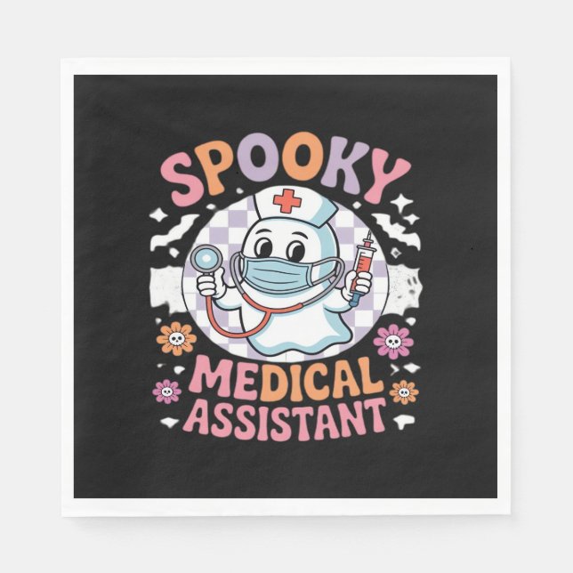 Guardanapo De Papel Assistente Médico Spooky, Cute Halloween Essencial (Frente)