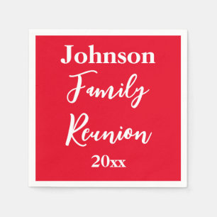 Guardanapo De Papel Associação Familiar Vermelho e Branco Nome Ano Mod
