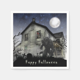 Guardanapo De Papel Assustador Feliz Halloween Werewolf