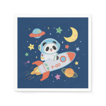 Astronauta azul e laranja Panda
