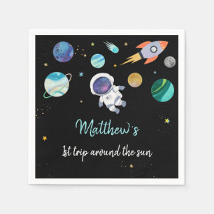 Guardanapo De Papel Astronauta Azul no Exterior Aniversário