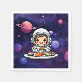 Guardanapo De Papel Astronauta comendo Sushi