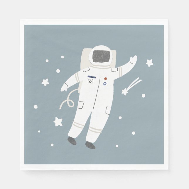 Guardanapo De Papel Astronauta e Estrelas Festa de aniversário Espacia (Frente)