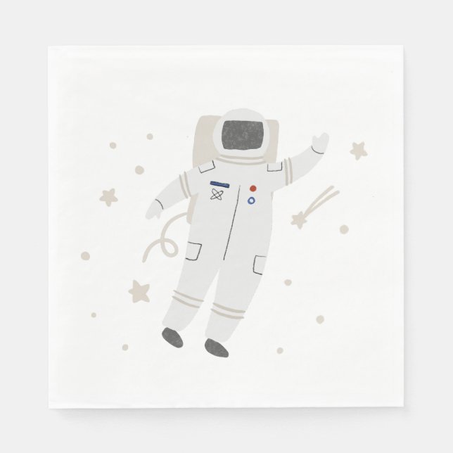 Guardanapo De Papel Astronauta e Estrelas Festa de aniversário Espacia (Frente)