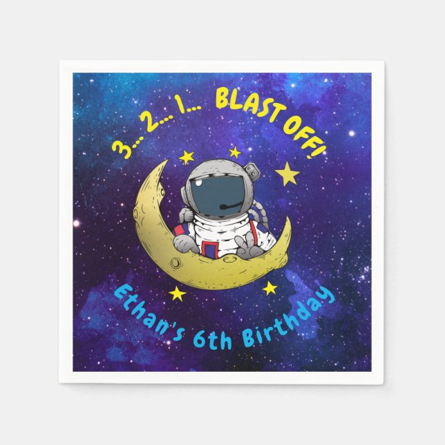 Guardanapo De Papel Astronauta e Lua (Frente)
