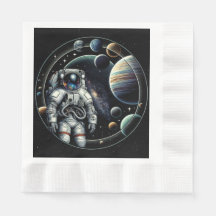 Astronauta e Planetas Vintage