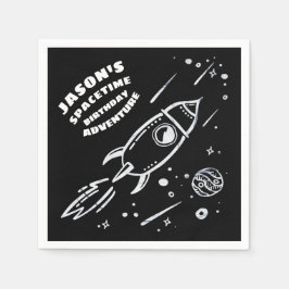 Guardanapo De Papel Astronauta Espacial Branco Negro Astronauta Astron