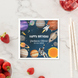 Guardanapo De Papel Astronauta Espacial Primeira Festa de aniversário