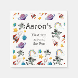 Guardanapo De Papel Astronauta Espacial Primeiro Convite de aniversári