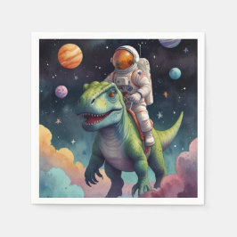 Guardanapo De Papel Astronauta sobre Dino no Espaço