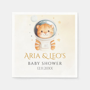 Guardanapo De Papel Astronauta Tiger Space Chá de fraldas Napkins