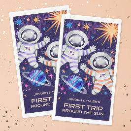 Guardanapo De Papel Astronautas Gêmeos Primeira Viagem Pelo Espaço do