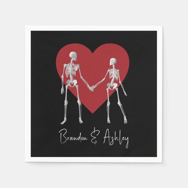 Guardanapo De Papel Até que a morte nos faça parte do esqueleto negro (Frente)