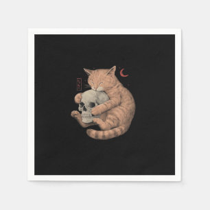 Guardanapo De Papel Até que a Morte nos Separe Caveira de Gato Clássic
