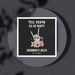 Guardanapo De Papel Até que a morte nos separe fim de semana de desped<br><div class="desc">Até que a morte nos separe festa de despedida de solteira guardanapos impressos personalizados modelo,  guardanapos pretos com decoração de mesa personalizada de mão de esqueleto gótico</div>