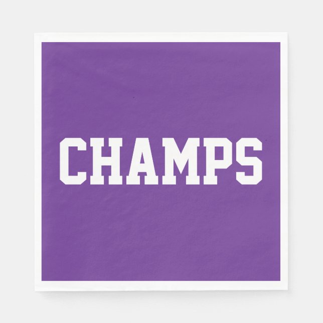 Guardanapo De Papel Athletic Sporty Royal Purple CHAMPS White Text  (Frente)