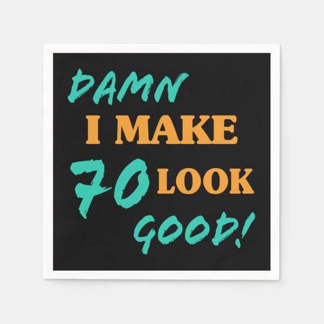 Guardanapo De Papel Atitude de Aniversário do 70 Sarcástico (Frente)