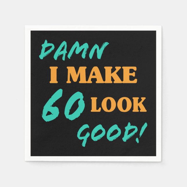 Guardanapo De Papel Atitude Sarcástica de 60º Aniversário (Frente)