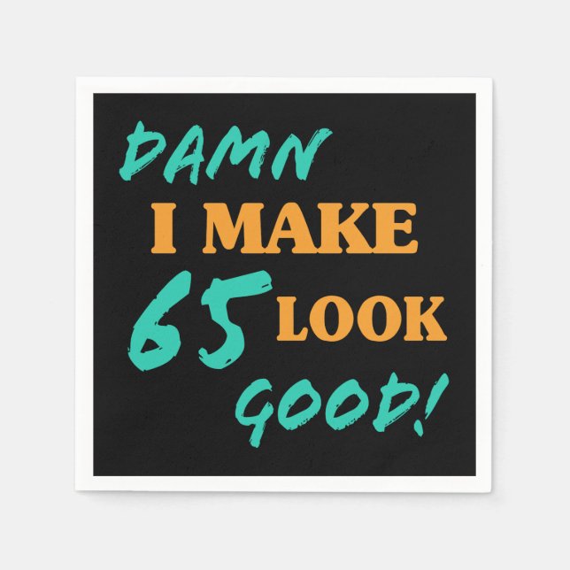 Guardanapo De Papel Atitude Sarcástica de 65º Aniversário (Frente)