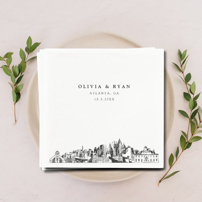 Guardanapo De Papel Atlanta Georgia Wedktail Napkin (Atlanta wedding napkins
)
