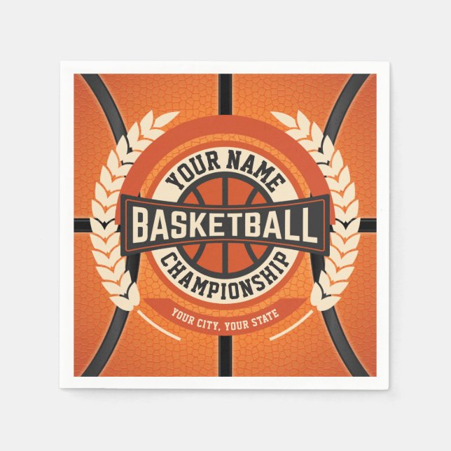 Guardanapo De Papel Atleta Personalizado do Jogador da Equipe de Basqu (Frente)