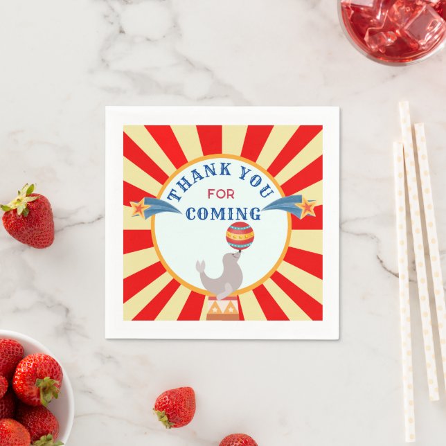 Guardanapo De Papel Ato de Circo Obrigado Festa Napkins (Insitu)