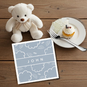 Guardanapo De Papel AureoNome Personalizado Anjo Halo Nuvem Azul