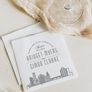 Guardanapo De Papel Austin Deco Skyline Casamento Nápoles
