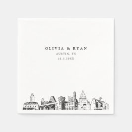 Guardanapo De Papel Austin Texas Wedding Cocktail Napkin