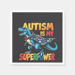 Guardanapo De Papel Autismo É Meu Superpoder Dinossauro Autismo Consci