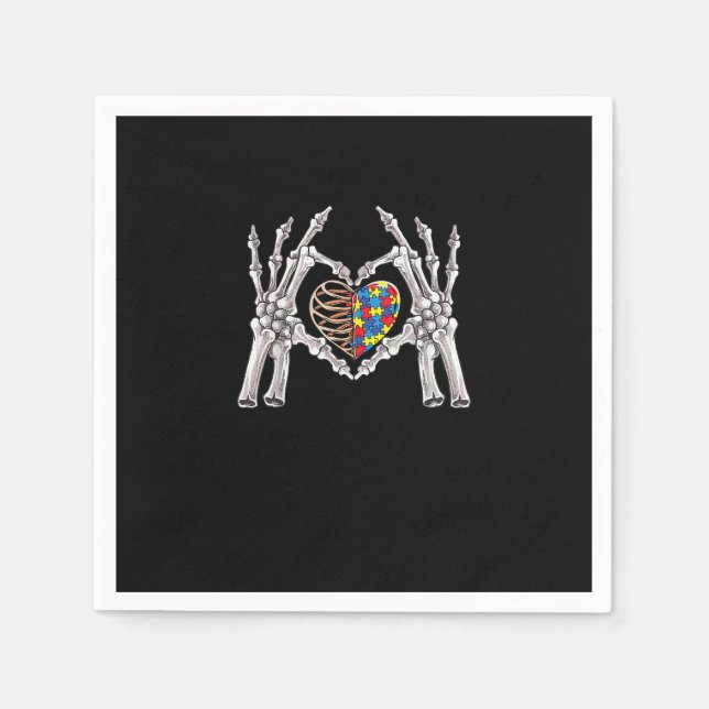 Guardanapo De Papel Autismo Sensibilização Gótica Autismo Quebra-cabeç (Frente)