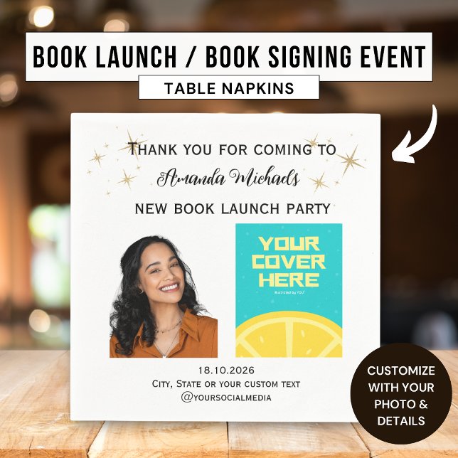 Guardanapo De Papel Autor Escritor Festa de Lançamento do Livro Bem-vi (Criador carregado)