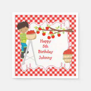 Guardanapo De Papel Autumn Apple Picting African American Birthday