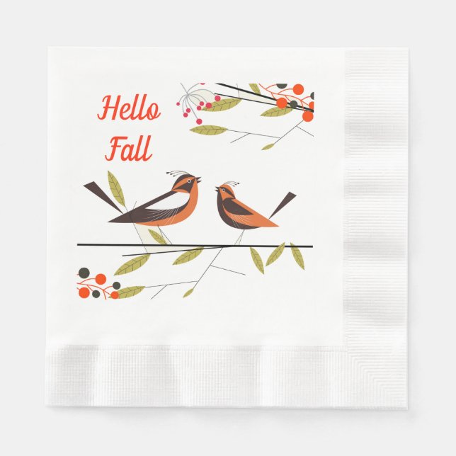Guardanapo De Papel Autumn Birds Napkins (Frente)