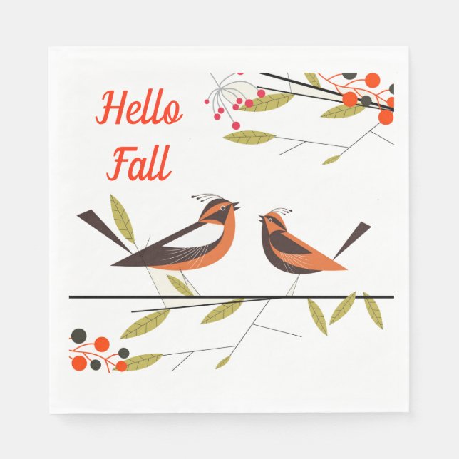 Guardanapo De Papel Autumn Birds Napkins (Frente)